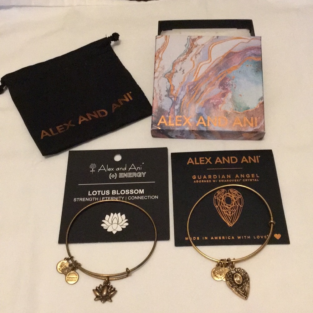 2 Alex & Ani Charm Bangle Bracelets
